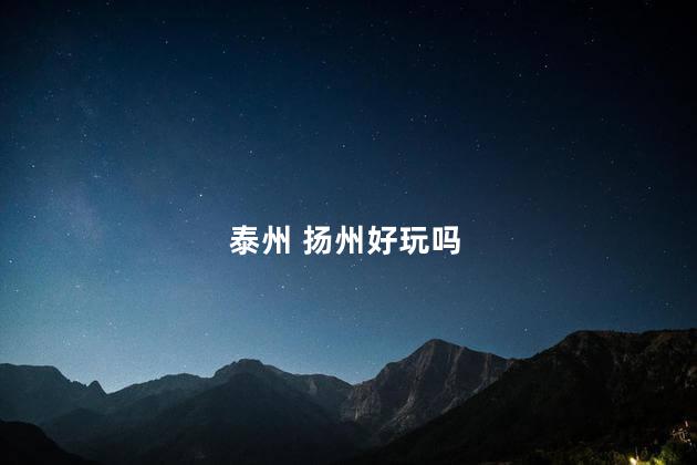 泰州 扬州好玩吗