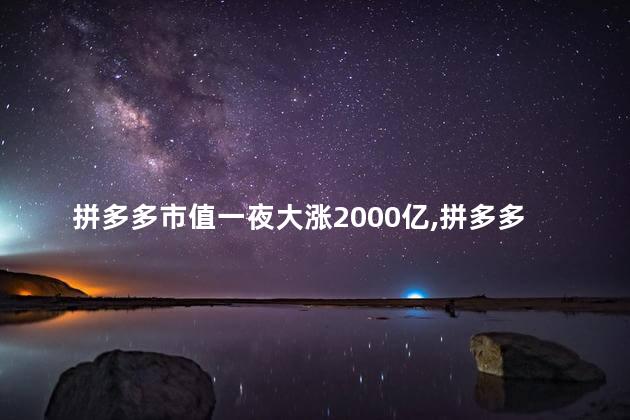 拼多多市值一夜大涨2000亿，拼多多为什么一夜暴涨